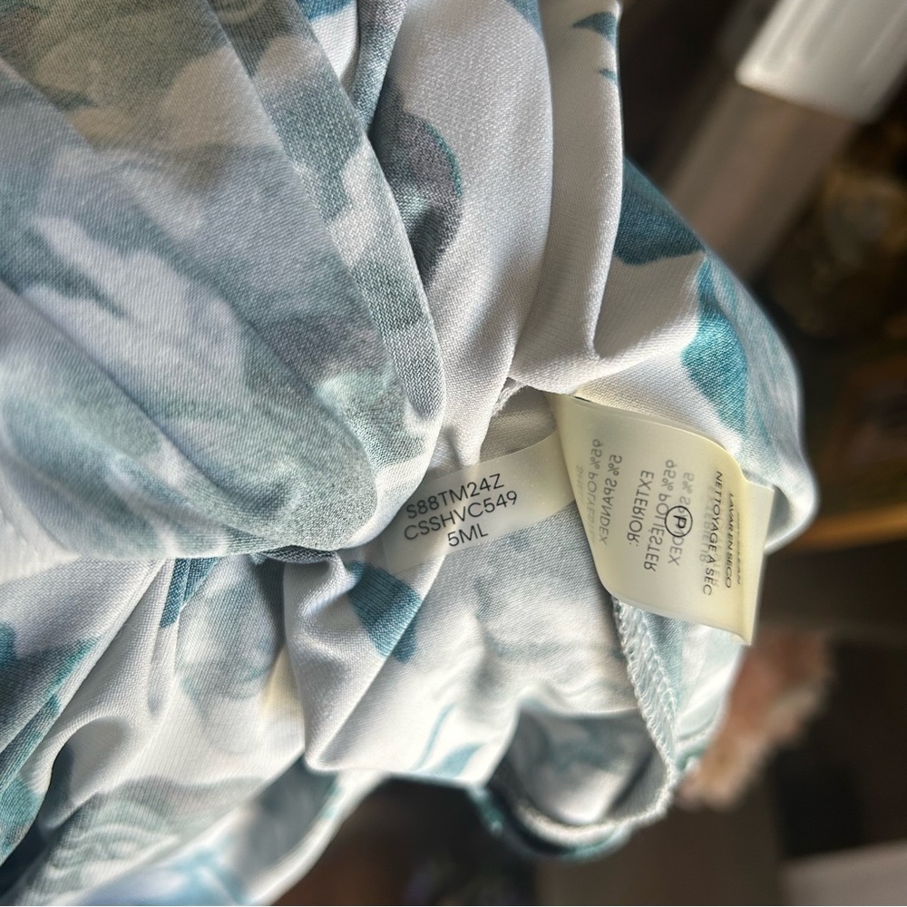 Calvin Klein Teal Floral Sleeveless Blouse - Picture 9 of 9